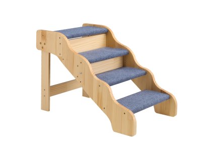 Drevené schodíky pre psy a mačky 4 stupne, nosnosť 68 kg, protišmyk