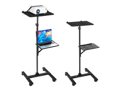 Stojan na projektor s 2 policami, nastaviteľná výška 860–1360 mm