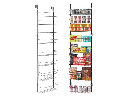 Závesný organizér na dvere, 8 políc, nastaviteľný oceľový rám