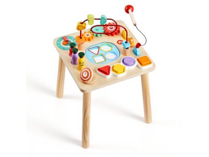 Montessori hrací stôl pre batoľatá 1–3 rokov, 8 v 1, drevený