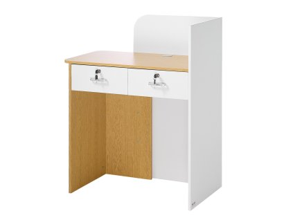 Recepčný pult 80 cm obdĺžnikový, led, 2 zásuvky, el. zásuvky