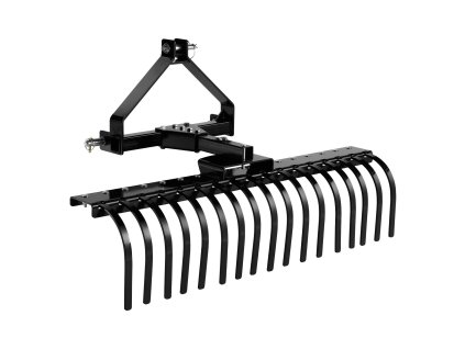 Krajinné hrablo 127 cm, 17 oceľových zubov, na trojbodový záves kat. 1