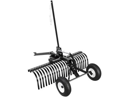 Prívesný hrabák 122 cm, 24 oceľových zubov, nastaviteľná výška