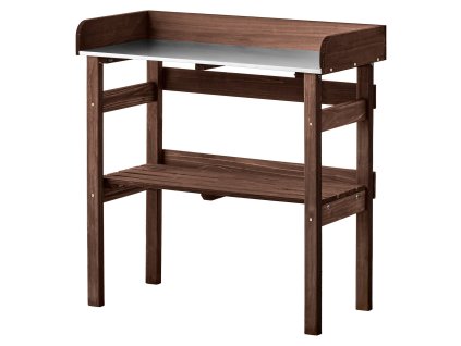 Stôl na presádzanie s doskou 78 × 38 cm, police a háky na balkón