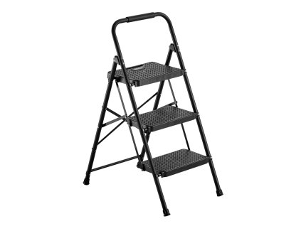 Skladací 3-stupňový oceľový rebrík s protišmykovými nášľapmi, 272 kg