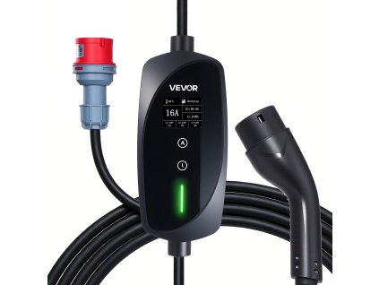 Prenosná nabíjačka typ 2 11 kW 16A 3f, 8 m kábel, CEE16, LCD, IP66