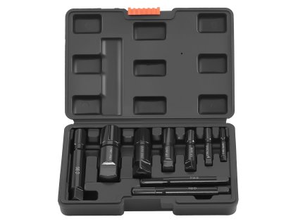 Sada vytahovačov potrubia, 9 dielov, Cr-Mo oceľ, 1/8" až 1", s puzdrom