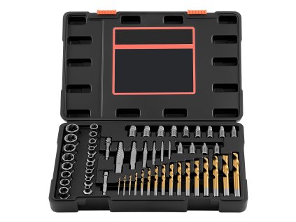 Sada vyťahovačov skrutiek a vrtákov, 54 ks, Cr-Mo, s adaptérmi