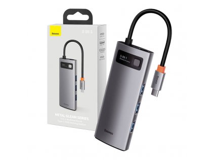 Rozbočovač 5v1 Baseus Metal Gleam Series, USB-C na 3x USB 3.0 + HDMI + USB-C PD