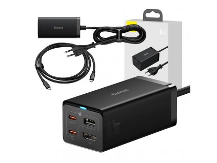 Nástenná nabíjačka Baseus GaN5 Pro 2xUSB-C + USB + HDMI, 67 W (čierna)