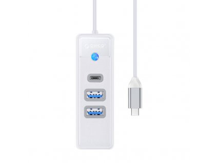 Orico Hub adaptér USB-C na 2x USB 3.0 + USB-C, 5 Gb/s, 0,15 m (biely)