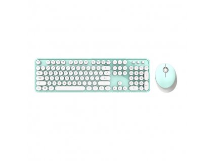 Bezdrôtový set klávesnica + myš MOFII Sweet 2.4G (bielo-zelená)