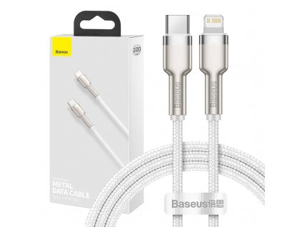 Kábel USB-C pre Lightning Baseus Cafule, PD, 20 W, 1 m (biely)