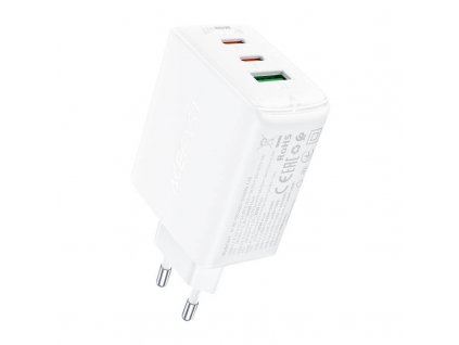 Sieťová nabíjačka Acefast A41, 2x USB-C + USB, GaN 65W (biela)