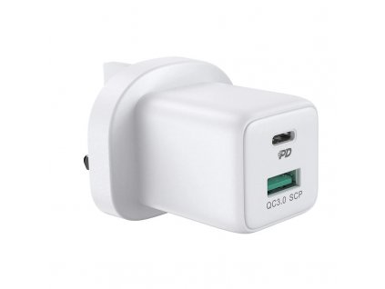 Joyroom USB typu C / USB 30W Power Delivery Quick Charge 4,5A (britská zástrčka) biela (L-QP303)