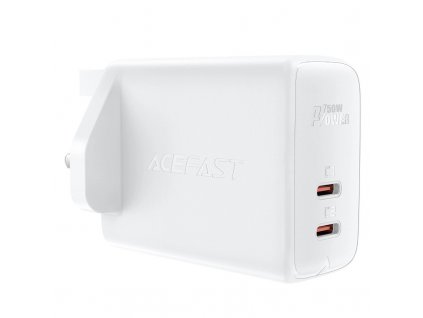 Sieťová nabíjačka Acefast GaN (britská zástrčka) 2x USB typu C 50 W, Power Delivery, PPS, Q3 3.0, AFC, FCP (A32 UK)