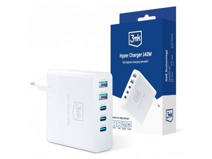 3mk Hyper Charger GaN USB / USB-C QC PD 140W nabíjačka biela