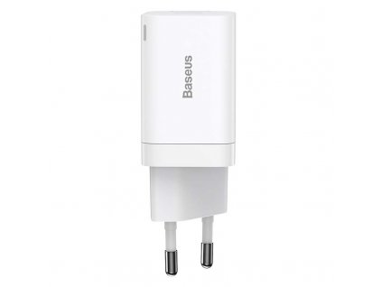 Rýchlonabíjačka Baseus Super Si Pro USB + USB-C 30 W (biela)