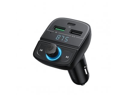 Ugreen Bluetooth 5.0 FM vysielač MP3 nabíjačka do auta 3x USB TF micro SD 4,8 A čierna (CD229)