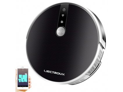 Liectroux C30B Robot Vacuum Cleaner 6000Pa Suction with AI Map Navigation 2500mAh Battery Smart Partition Electric Water Tank APP Control - Black