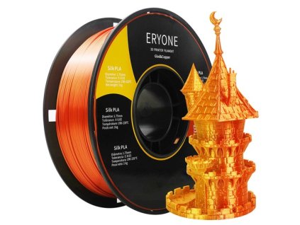 ERYONE Dual Color Silk PLA Filament for 3D Printers, 1.75mm Tolerance +/- 0.03mm, 1kg (2.2LBS)/Spool - Gold and Copper