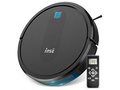 INSE E6 Robot Vacuum Cleaner 2200Pa Suction 4 Cleaning Modes Automatic Charging 600 ml Dust Box for Carpet, Hardwood, Ceramic tile, Linoleum - Black