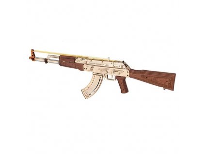 ROKR Assault Rifle AK-47 Wooden Puzzle Kit, Double Firing Model, 315Pcs