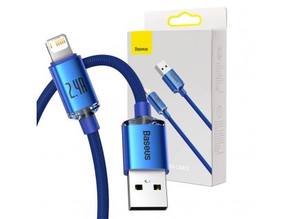 Kábel Baseus Crystal USB na Lightning, 2,4 A, 2 m (modrý)