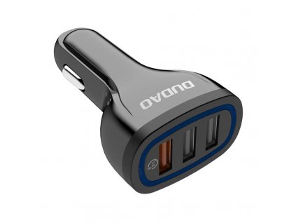 Nabíjačka do auta Dudao R7S 3x USB, QC 3.0, 18W (čierna)