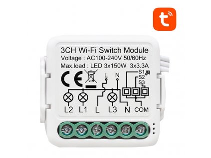 Inteligentný spínací modul WiFi Avatto N-WSM01-3 TUYA