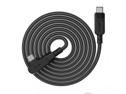 Kábel USB-C na USB-C Acefast C5-03 uhlový, 100 W, 2 m (čierny)