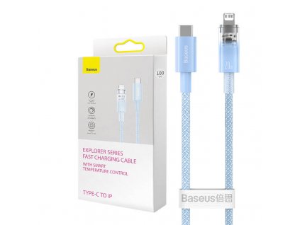 Rýchlonabíjací kábel Baseus USB-C na Lightning Explorer Series 1 m, 20 W (modrý)