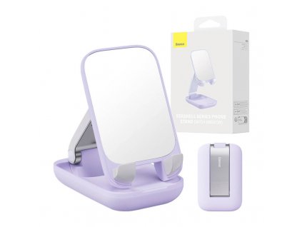 Skladací stojan na telefón Baseus so zrkadlom (fialový)