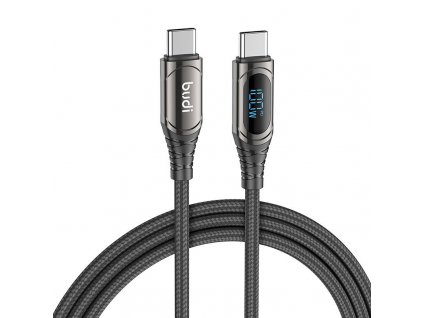 Kábel 2xUSB-C Budi 229TT, 100W, 1,5 m (čierny)