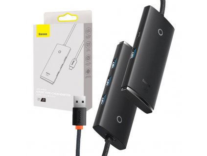 HUB adaptér 4-portový USB-C Baseus OS-Lite 25 cm (čierny)