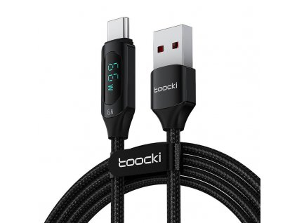 Nabíjací kábel Toocki USB A-C, 1 m, 66 W (čierny)
