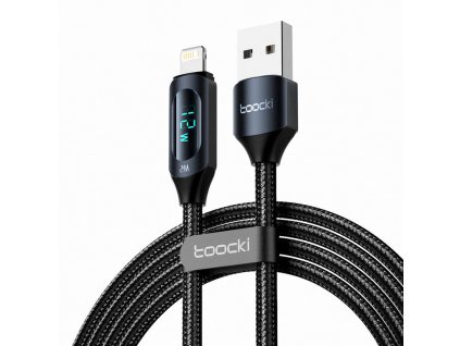 Nabíjací kábel Toocki USB A-L, 1 m, 12 W (čierny)