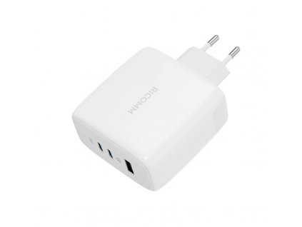 Sieťová nabíjačka 120W GaN Ricomm RC1201 EU, 1xUSB-A, 2xUSB-C + 2,1m kábel USB-C