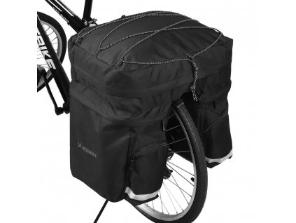 Priestranná taška na bicykel Wozinsky 60 L na nosič (vrátane krytu proti dažďu) čierna (WBB13BK)