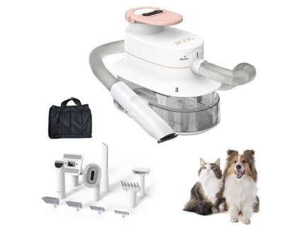 JIGOO P300 11 in 1 Pet Grooming Vacuum Kit, 3 Speed Modes, 4L Dust Cup, 4 Guide Combs, Low Noise - EU Plug