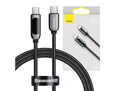 Kábel displeja Baseus USB-C na typ C 100 W 1 m (čierny)