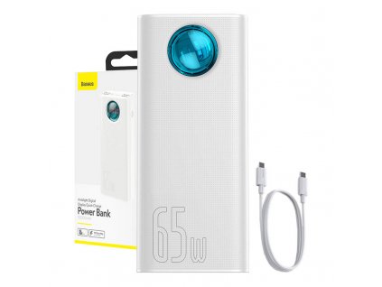 Powerbank Baseus Amblight 30000mAh, 4xUSB, USB-C, 65W (biela)