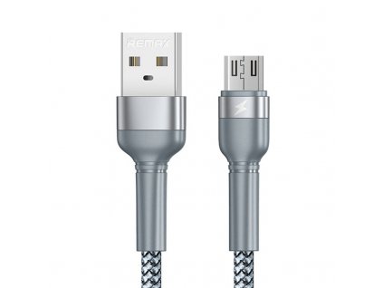 Kábel USB Micro Remax Jany Alloy, 1 m, 2,4 A (strieborný)