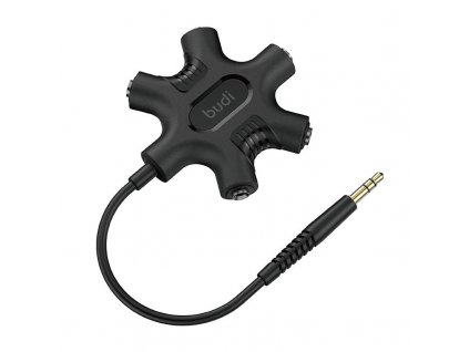 Budi Rockstar AUX mini jack adaptér 3,5 mm na 5x mini jack 3,5 mm (čierny)