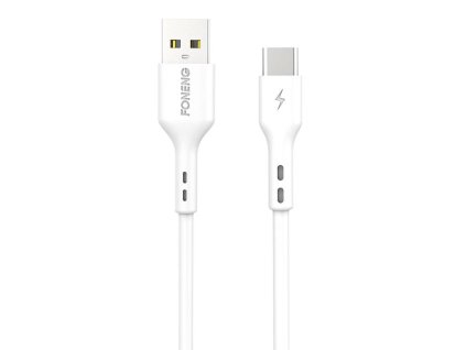 Kábel Foneng X36 USB na USB-C, 3A, 1 m (biely)