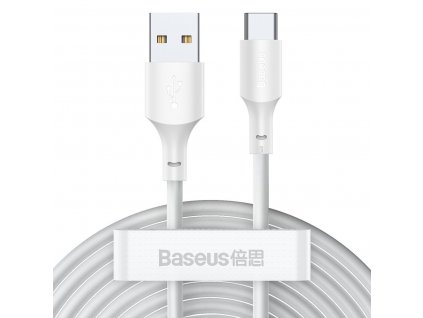 Baseus Simple Wisdom Súprava dátového kábla USB na typ C 5A (2ks/sada）1,5m biela