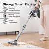 JIMMY H10 Flex Mopping Version Handheld Cordless Vacuum Cleaner 245AW 26Kpa Suction Intelligent Dust Sensor Auto Power Adjust 2500mAh Battery 80Mins Runtime 0.6L Dust Cup with LED Headlights - Silver