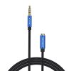 Audio kábel TRRS 3,5 mm samec na 3,5 mm samica Vention BHCLH 2 m modrý