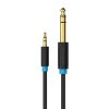 Audio kábel TRS 3,5 mm na 6,35 mm Vention BABBG 1,5 m, čierny