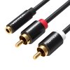 Audio kábel 3,5 mm samica na 2x samec RCA Vention VAB-R01-B150 1,5 m čierny